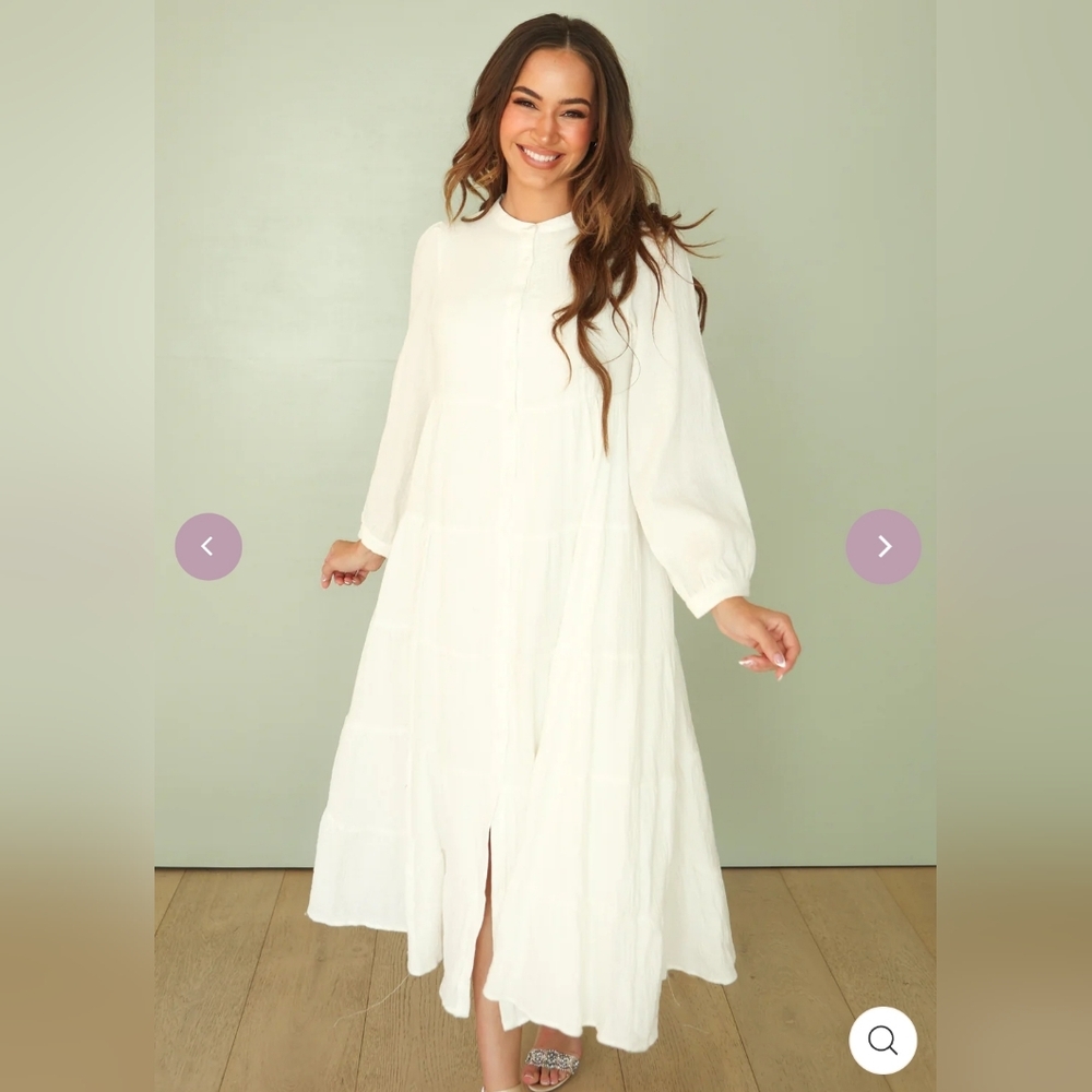 Women's Tiered White Dress